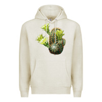 Oatmeal Heather nylon hedgehog cactus Premium Hoodie - LillyAllenDesigns