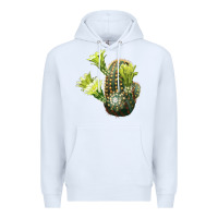 White nylon hedgehog cactus Premium Hoodie - LillyAllenDesigns