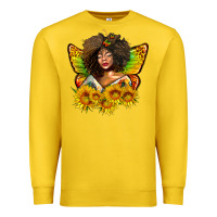 Lemon butterfly afro woman juneteenth Premium Sweatshirt - AdoDesignShop