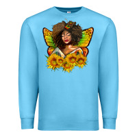 Ocean Blue butterfly afro woman juneteenth Premium Sweatshirt - AdoDesignShop