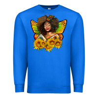 True Royal butterfly afro woman juneteenth Premium Sweatshirt - AdoDesignShop