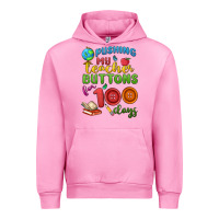 Fuchsia Pink pushing my teacher buttons for 100 days Urban Hoodie - MaliasSmallBusiness
