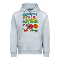 Heather Grey pushing my teacher buttons for 100 days Urban Hoodie - MaliasSmallBusiness