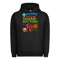 Pigment Black pushing my teacher buttons for 100 days Urban Hoodie - MaliasSmallBusiness