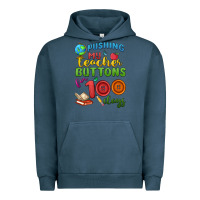 Pigment Midnight Navy pushing my teacher buttons for 100 days Urban Hoodie - MaliasSmallBusiness