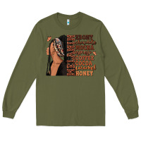 Army Green Melanin many shades of brown afro woman Long Sleeve Tee - RanaPortraitStore