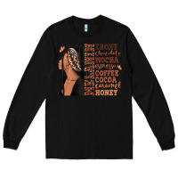 Black Melanin many shades of brown afro woman Long Sleeve Tee - RanaPortraitStore