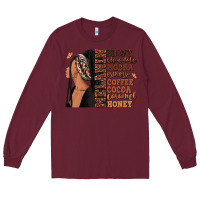 Burgundy Melanin many shades of brown afro woman Long Sleeve Tee - RanaPortraitStore