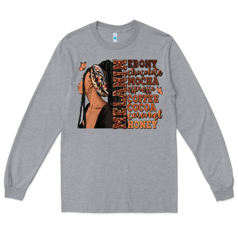 Melanin Many Shades Of Brown Afro Woman Long Sleeve Tee by RanaPortraitStore | Teevron