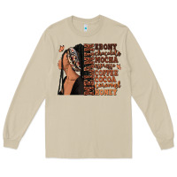 Mushroom Melanin many shades of brown afro woman Long Sleeve Tee - RanaPortraitStore