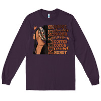 Plum Melanin many shades of brown afro woman Long Sleeve Tee - RanaPortraitStore