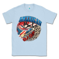 Dusty Blue American babe Classic Tee - Zillion Design Studio