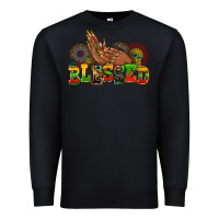 Black blessed afro woman hands Premium Sweatshirt - AdoDesignShop