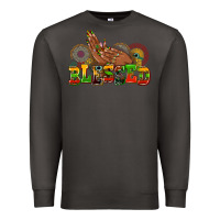 Smoke blessed afro woman hands Premium Sweatshirt - AdoDesignShop