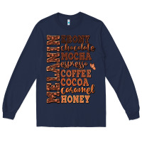 Navy Melanin shades of brown Long Sleeve Tee - RanaPortraitStore