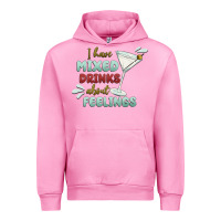 Fuchsia Pink i have mixed drinks about feeling Urban Hoodie - MaliasSmallBusiness