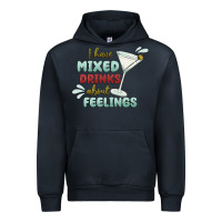Navy i have mixed drinks about feeling Urban Hoodie - MaliasSmallBusiness