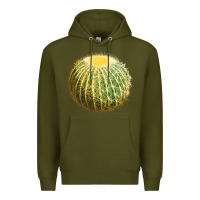 Army Green golden barrel cactus Premium Hoodie - LillyAllenDesigns