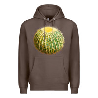 Coffee golden barrel cactus Premium Hoodie - LillyAllenDesigns