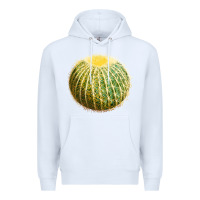 White golden barrel cactus Premium Hoodie - LillyAllenDesigns