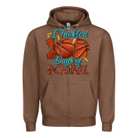 Chestnut i tackled 100days of school basketball Zipper Hoodie - texasbilliewilder