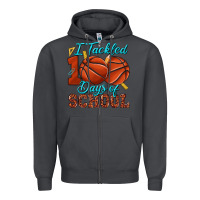 Smoke i tackled 100days of school basketball Zipper Hoodie - texasbilliewilder