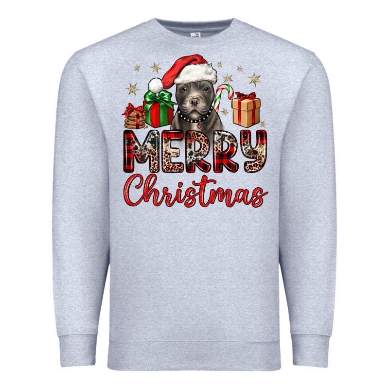 Merry Christmas Pitbull Premium Sweatshirt by JahusDesignShop | Teevron