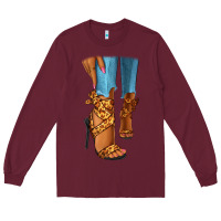 Burgundy Leopard heels black fashion girl Long Sleeve Tee - RanaPortraitStore