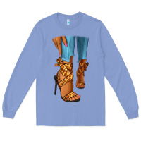 Colony Blue Leopard heels black fashion girl Long Sleeve Tee - RanaPortraitStore