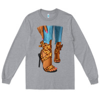 Heather Grey Leopard heels black fashion girl Long Sleeve Tee - RanaPortraitStore