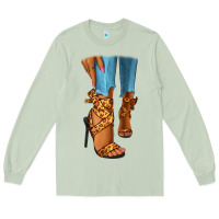 Matcha Leopard heels black fashion girl Long Sleeve Tee - RanaPortraitStore