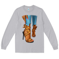 Moon Dust Leopard heels black fashion girl Long Sleeve Tee - RanaPortraitStore