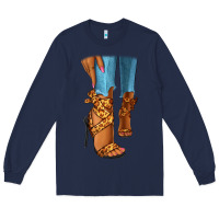 Navy Leopard heels black fashion girl Long Sleeve Tee - RanaPortraitStore