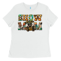 White show mom suffolk sheep black sheep Ladies Tee - BarkalooDesign