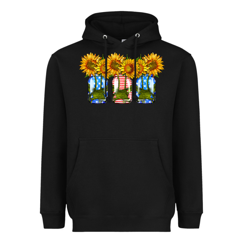 American Sunflower Mason Jar Heavyweight Hoodie by HRA Design Shop | Teevron
