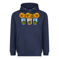 Navy american sunflower mason jar Heavyweight Hoodie - HRA Design Shop