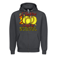 Smoke i tackled 100days of school softball Zipper Hoodie - texasbilliewilder