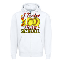 I Tackled 100days Of School Softball Zipper Hoodie | Teevron