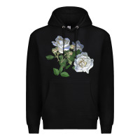 Black white dawn rose Premium Hoodie - LillyAllenDesigns