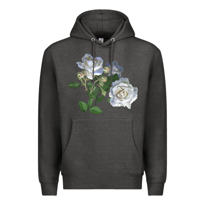 White Dawn Rose Premium Hoodie by LillyAllenDesigns | Teevron