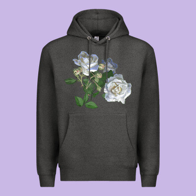 White Dawn Rose Premium Hoodie Designed By Lillyallendesigns
