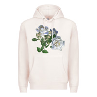 Pale Pink white dawn rose Premium Hoodie - LillyAllenDesigns
