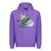 Purple white dawn rose Premium Hoodie - LillyAllenDesigns