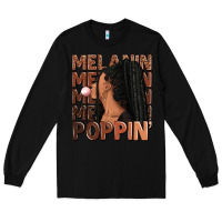 Black Melanin poppin' afro woman Long Sleeve Tee - RanaPortraitStore