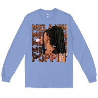 Colony Blue Melanin poppin' afro woman Long Sleeve Tee - RanaPortraitStore