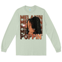 Matcha Melanin poppin' afro woman Long Sleeve Tee - RanaPortraitStore