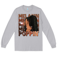 Moon Dust Melanin poppin' afro woman Long Sleeve Tee - RanaPortraitStore