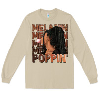 Mushroom Melanin poppin' afro woman Long Sleeve Tee - RanaPortraitStore