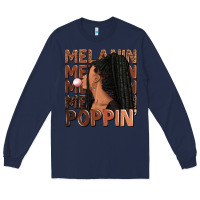 Melanin Poppin' Afro Woman Long Sleeve Tee | Teevron