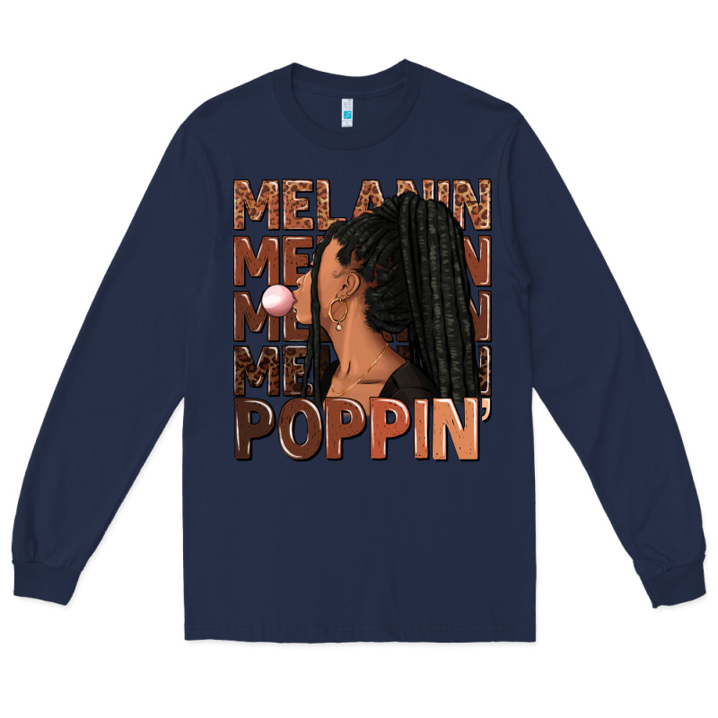 Melanin Poppin' Afro Woman Long Sleeve Tee by RanaPortraitStore | Teevron
